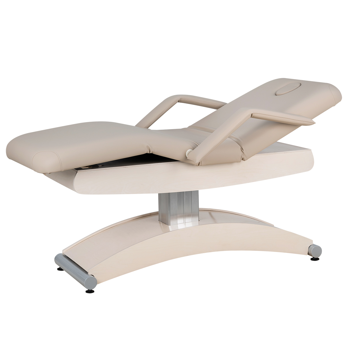 Косметологическая кушетка Аврора, светлый каркас, 3 мотора