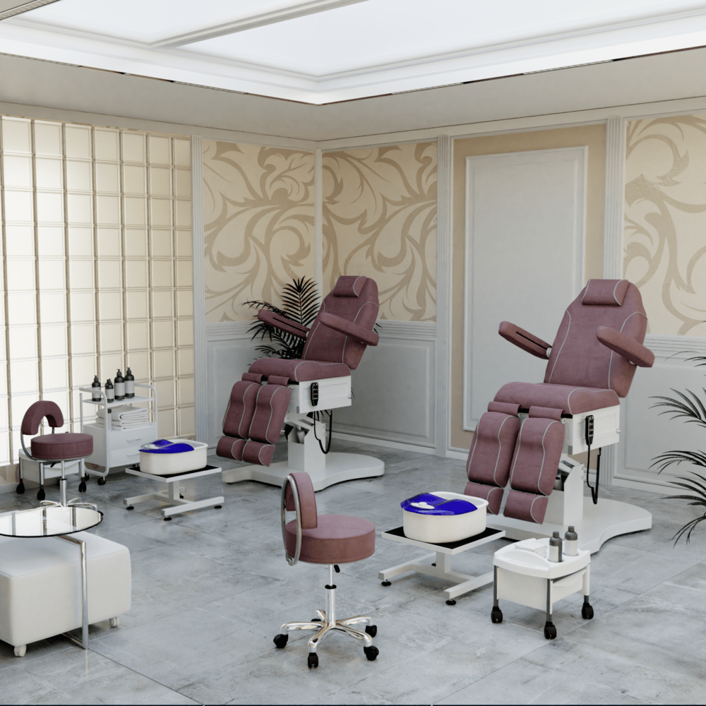 Педикюрное кресло Шарм-03 (Элегия-3В), 3 мотора, Голубой