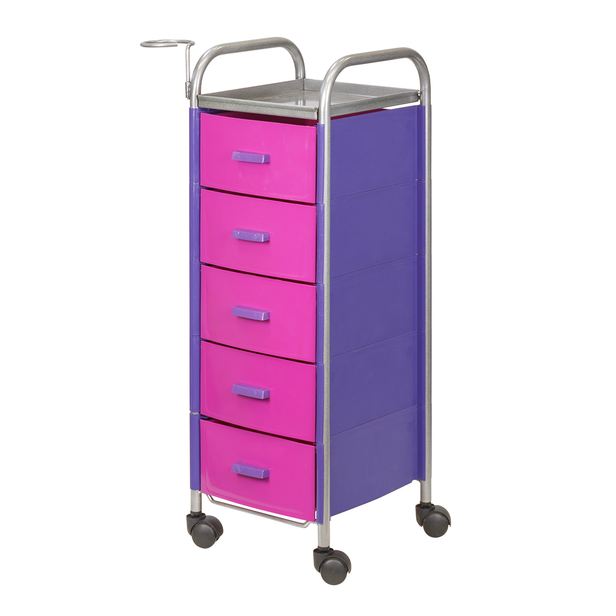 Тележка парикмахерская Глорис-02, цветные ящики