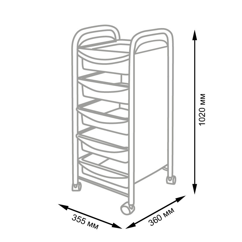 Тележка парикмахерская Т-20, черный