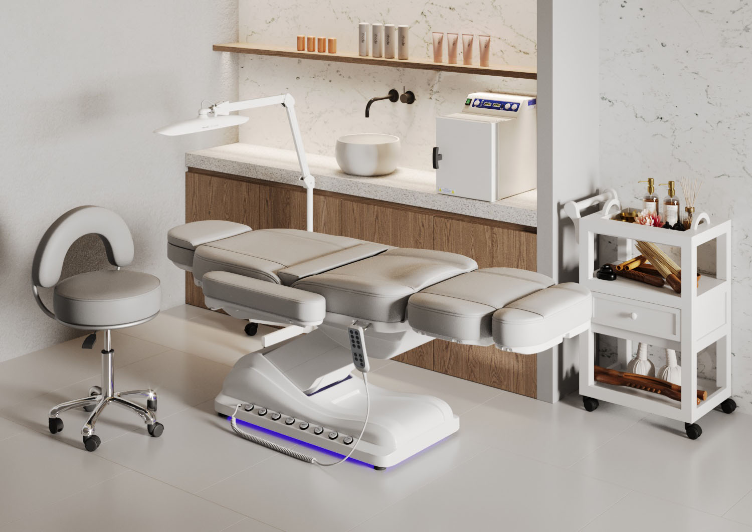 Косметологическое кресло МД-833 с подогревом и подсветкой