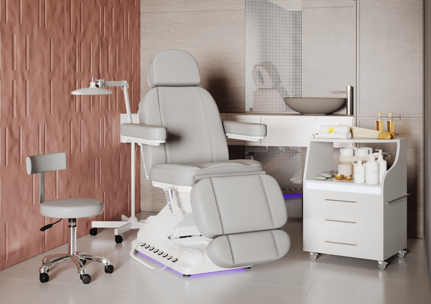 Косметологическое кресло МД-833 с подогревом и подсветкой