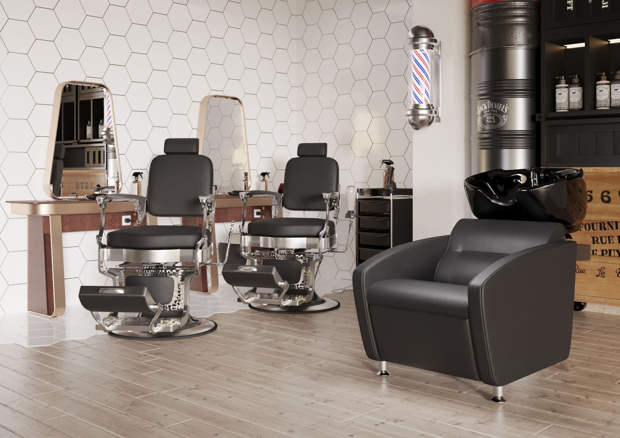 Мойка для барбершопа МД-123 с кантом