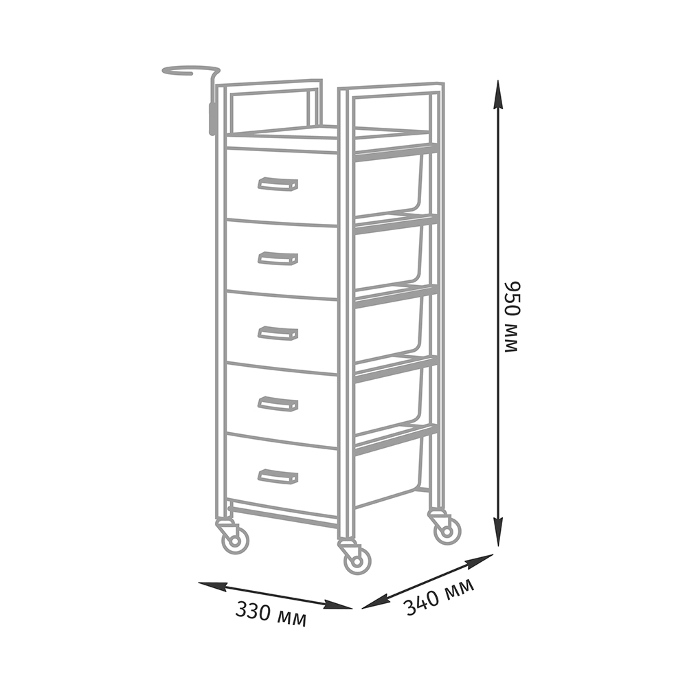 Парикмахерская тележка Дуглас, чёрный каркас