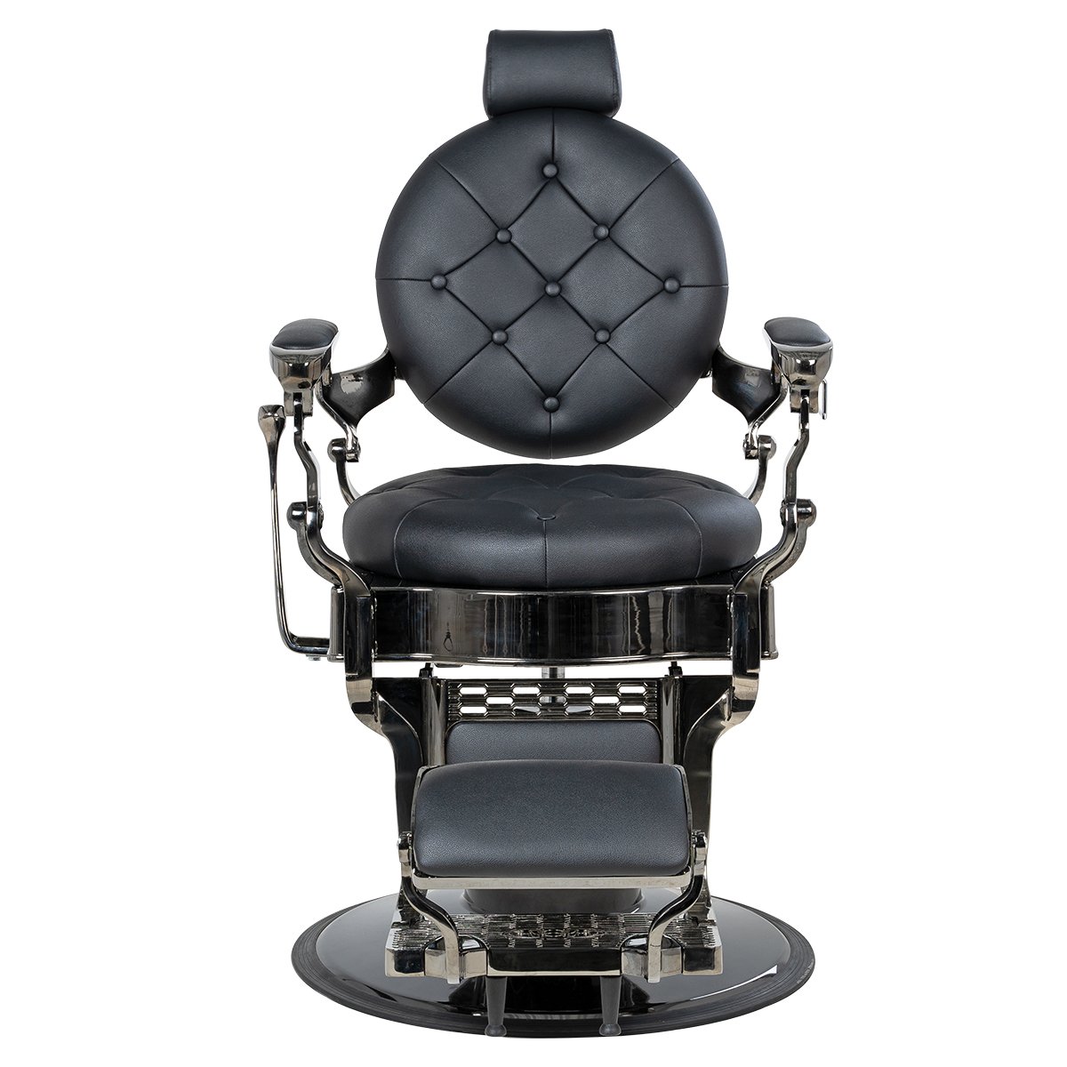 Мужское кресло барбер МД-9118, каркас тонированный хром