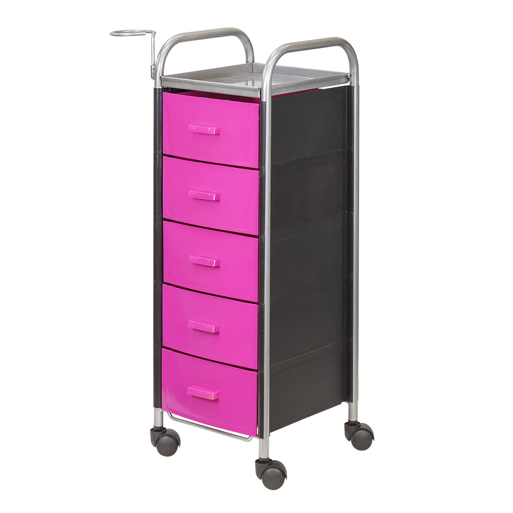 Тележка парикмахерская Глорис-02, цветные ящики