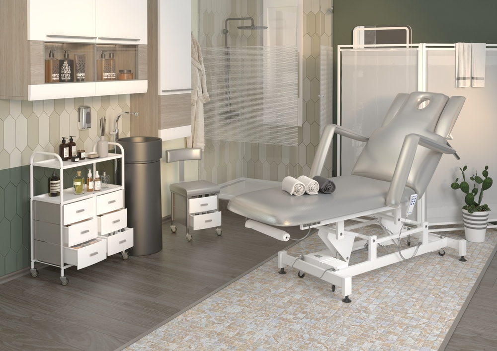 Косметологическая кушетка МД-850 (Элегия-2А), слоновая кость, 2 мотора