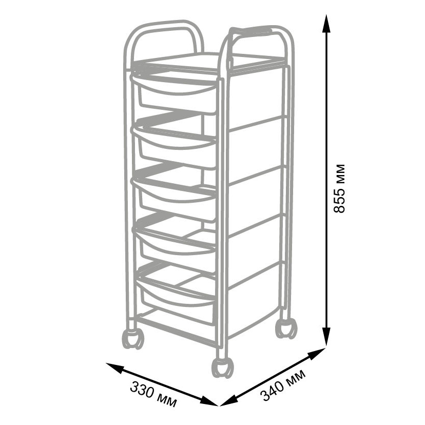 Тележка парикмахерская М-02, каркас черный