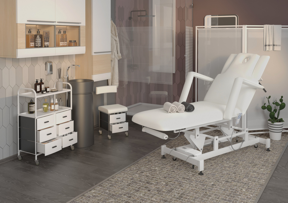 Косметологическая кушетка МД-850 (Элегия-2А), слоновая кость, 2 мотора