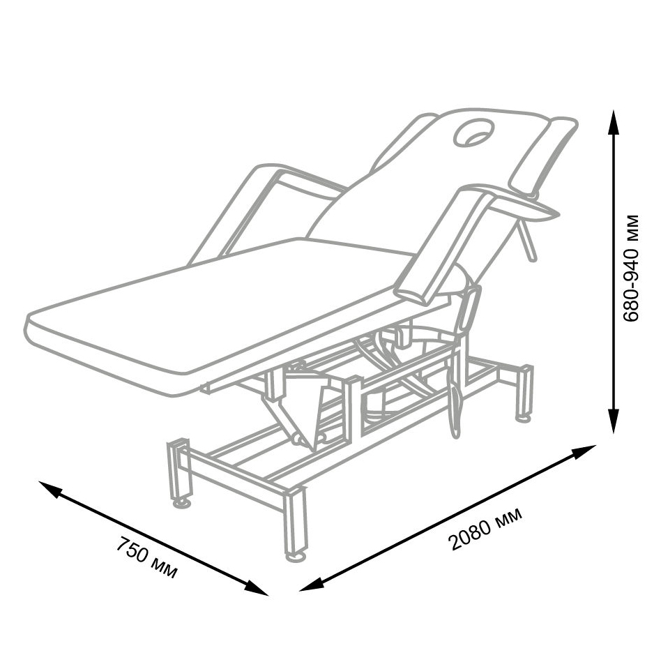 Косметологическая кушетка МД-850 (Элегия-2А), слоновая кость, 2 мотора