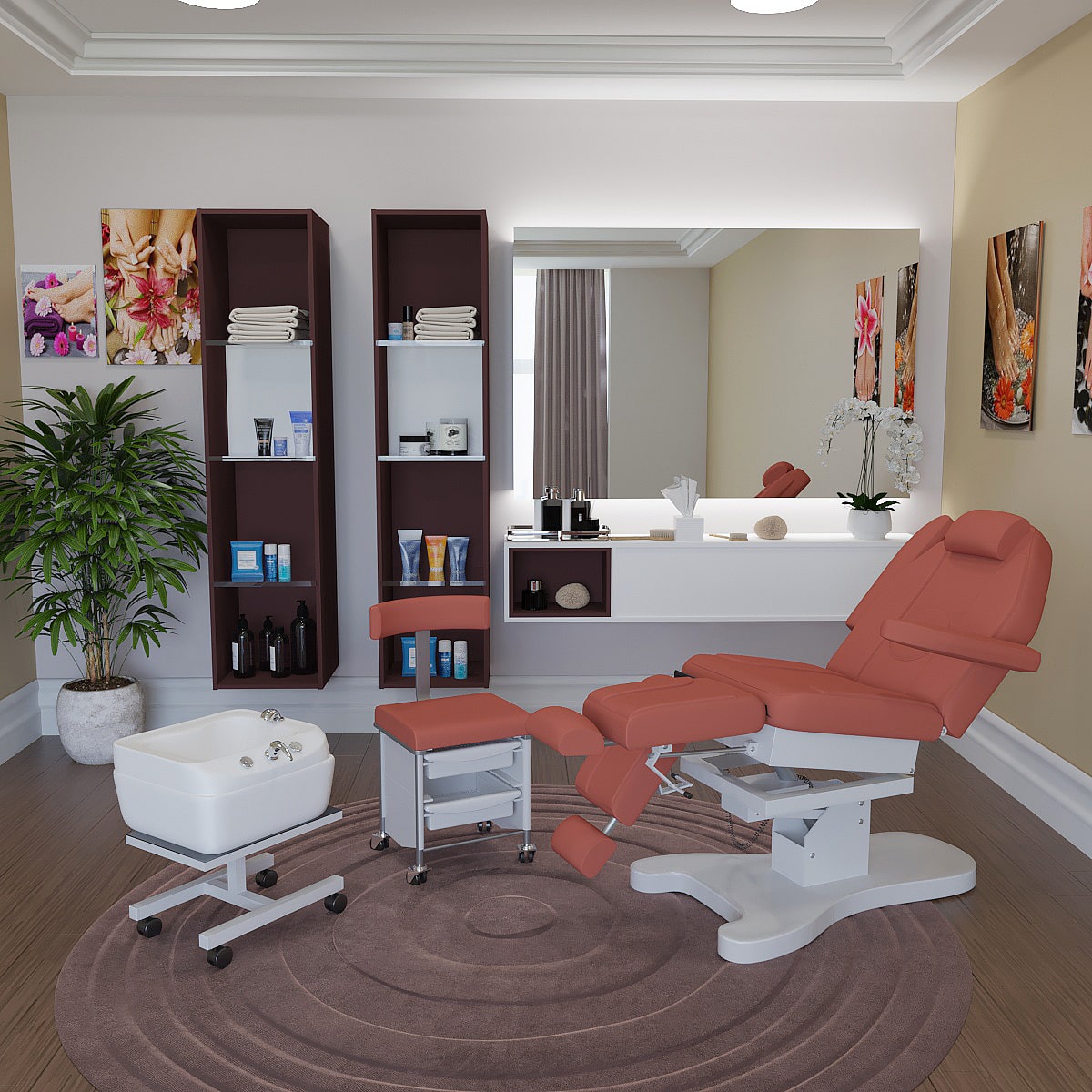 Педикюрное кресло ОНИКС-03, 3 мотора, Слоновая кость