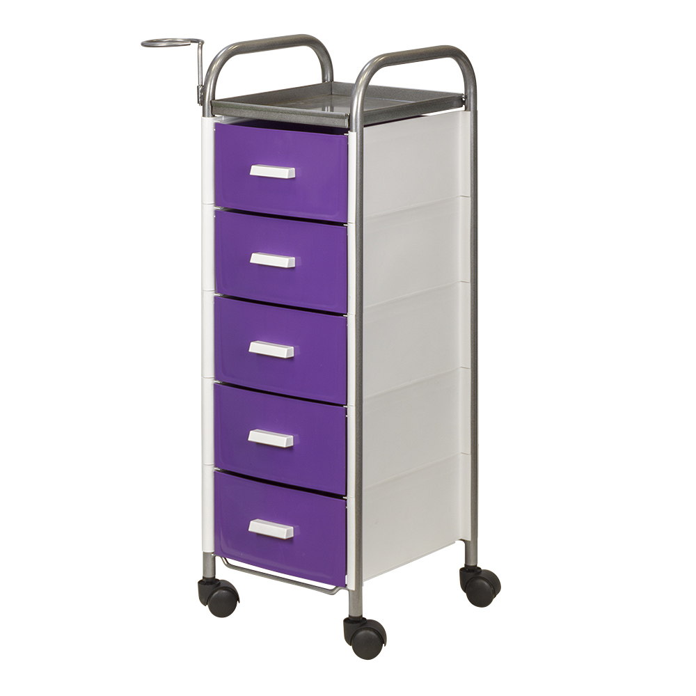 Тележка парикмахерская Глорис-02, цветные ящики