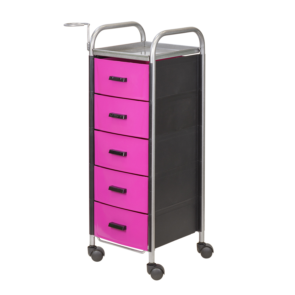 Тележка парикмахерская Глорис-02, цветные ящики