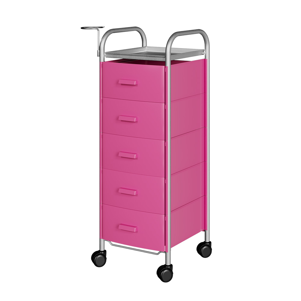 Тележка парикмахерская Глорис-02, цветные ящики