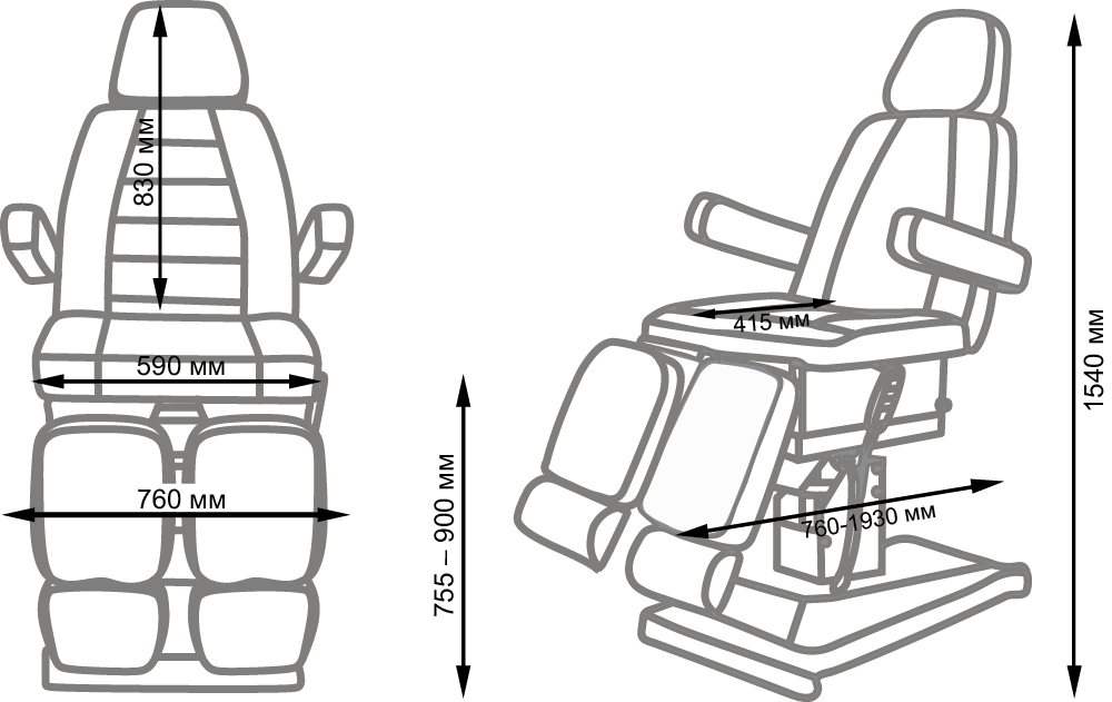 Педикюрное кресло Сириус-10 (Элегия-3), 3 мотора