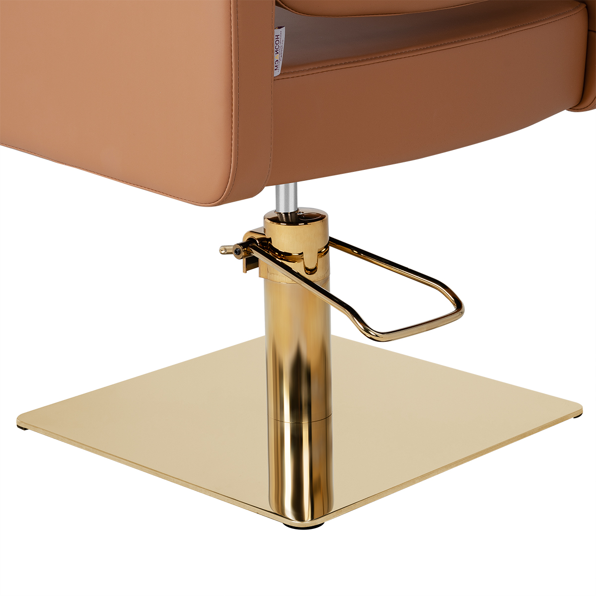 Парикмахерское кресло Тера, основание квадрат золото